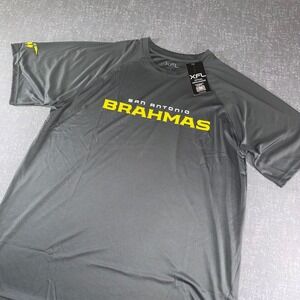 XFL San Antonio Brahmas‎ Mens Gray Performance Graphic T-Shirt Large New
